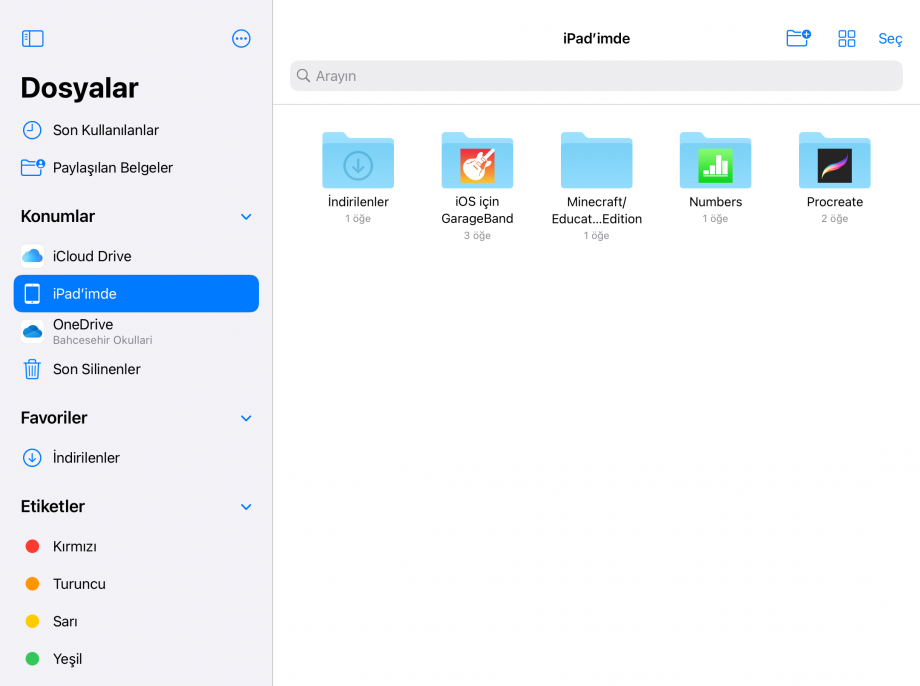 Apple Ipad Dosyalarım Ekranı