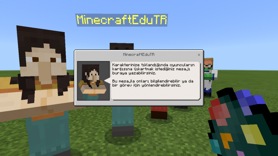 Minecraft Education NPC Mesajı Önizlemesi