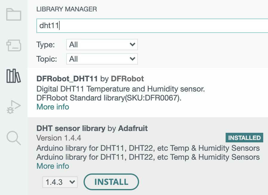 DHT11 Nem Sıcaklık Sensörü Kütüphane Kurulumu