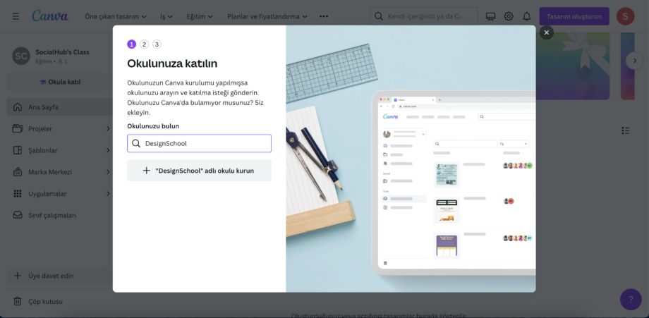 Canva'da Okula Katılım 