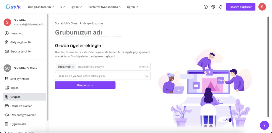 Canva'da Kendi Grubunu Oluştur